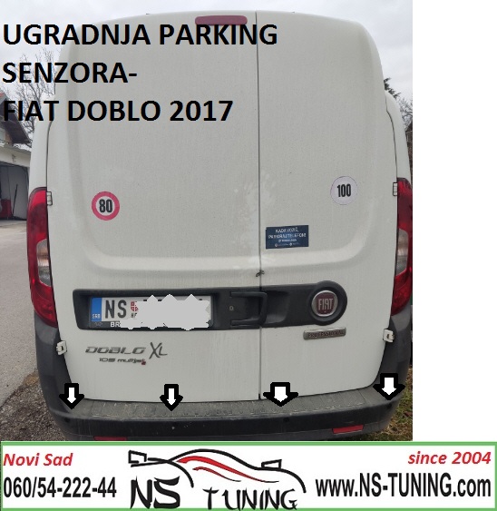 fiat doblo xl 2016 2017 ugradnja parking senzora sa ekaranom za firme novi sad ns tuning